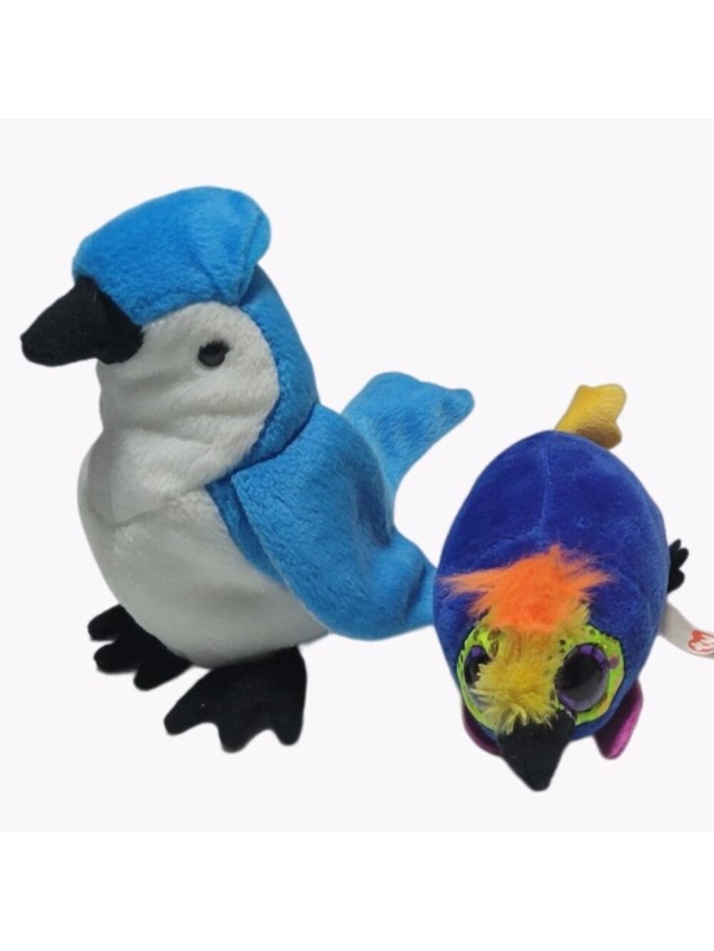 TY Beanie Babies Parrots Rocket Diva Bird Plush Lot 2 Stuffed Animal Toys